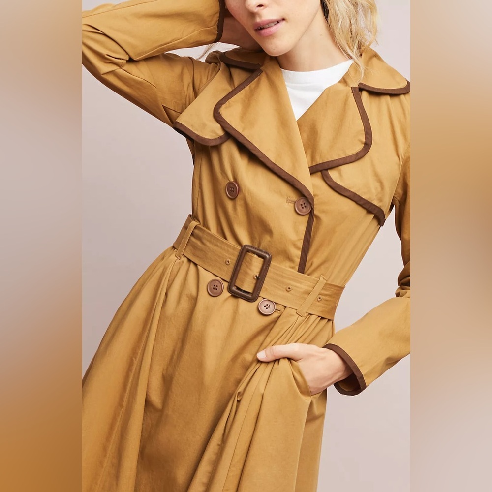 Anthropologie Marley Trench Coat, Size US 2, UK 6 - Picture 3 of 13